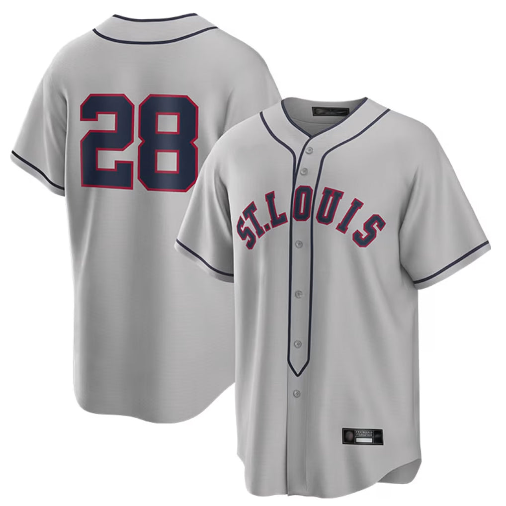 Jamed St. Louis Cardinals #28 Nolan Arenado Player Gray Home Replica Stitched Jerseys