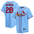 Jamed St. Louis Cardinals #28 Nolan Arenado Player Light Blue Home Game Stitched Jerseys