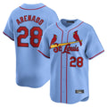 Jamed St. Louis Cardinals #28 Nolan Arenado Player Light Blue Home Limited Stitched Jerseys