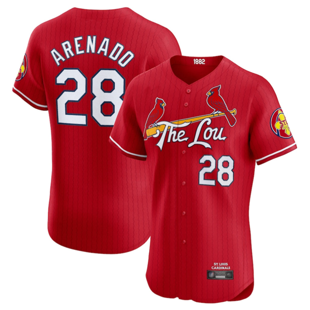 Jamed St. Louis Cardinals #28 Nolan Arenado Player Red City Connect Limited Elite Stitched Jerseys