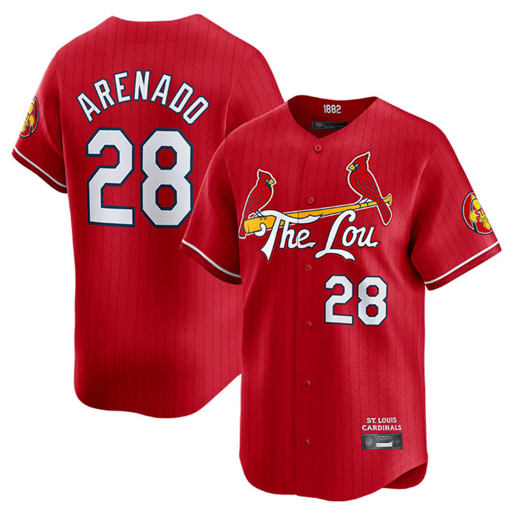 Jamed St. Louis Cardinals #28 Nolan Arenado Player Red City Connect Limited Stitched Jerseys