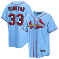 Jamed St. Louis Cardinals #33 Brendan Donovan Player Light Blue Home Game Stitched Jerseys