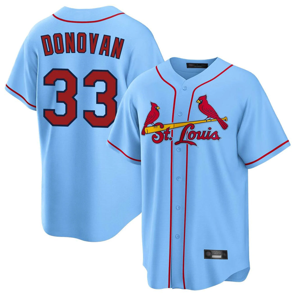 Jamed St. Louis Cardinals #33 Brendan Donovan Player Light Blue Home Game Stitched Jerseys