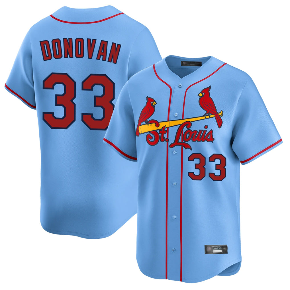 Jamed St. Louis Cardinals #33 Brendan Donovan Player Light Blue Home Limited Stitched Jerseys