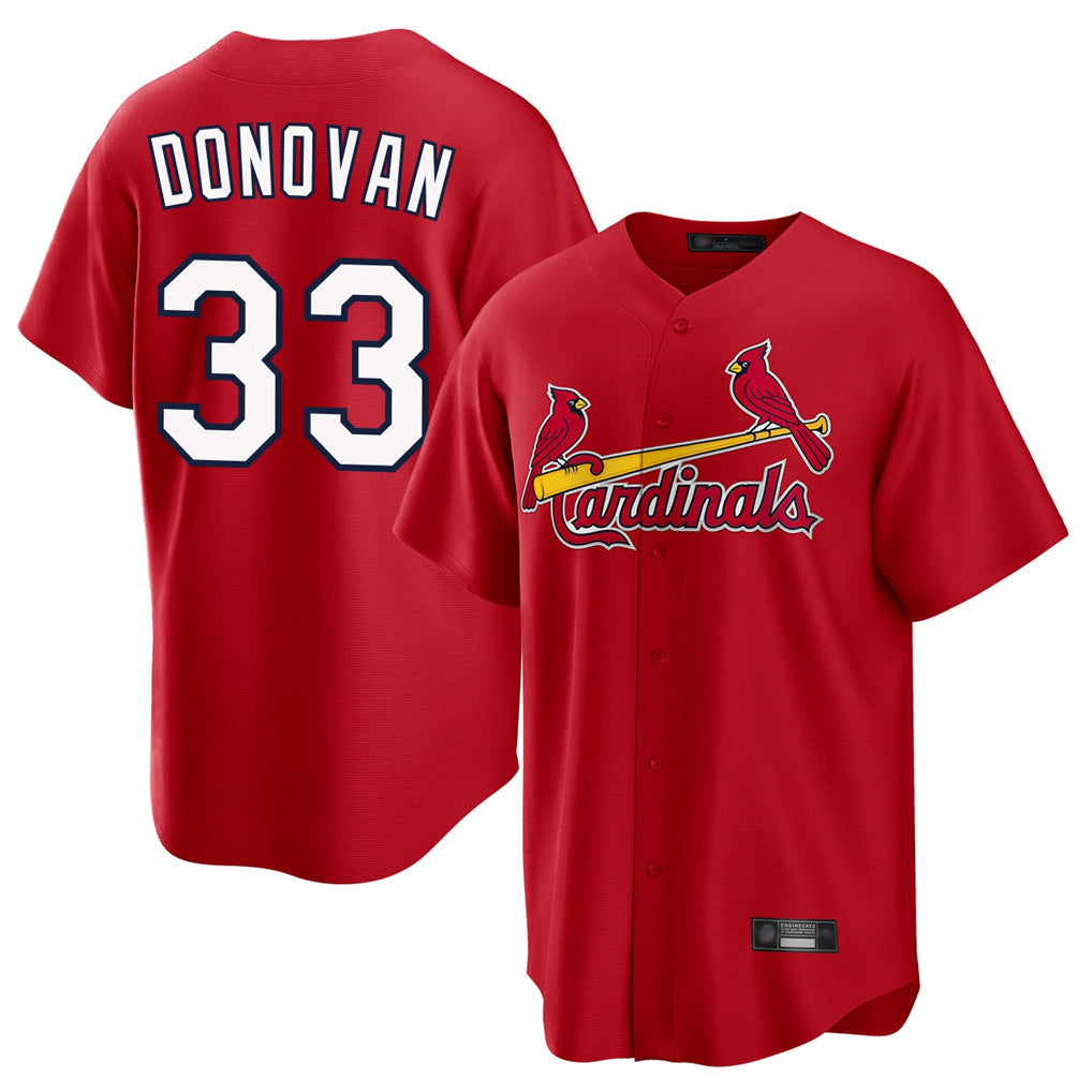 Jamed St. Louis Cardinals #33 Brendan Donovan Player Red Home Game Stitched Jerseys