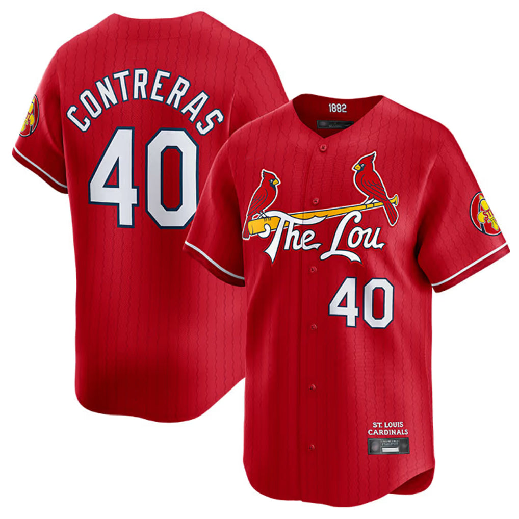 Jamed St. Louis Cardinals #40 Willson Contreras Player Red City Connect Limited Stitched Jerseys