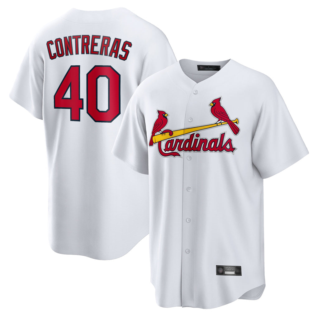 Jamed St. Louis Cardinals #40 Willson Contreras Player White Home Game Stitched Jerseys