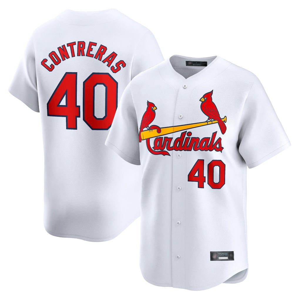 Jamed St. Louis Cardinals #40 Willson Contreras Player White Home Limited Stitched Jerseys