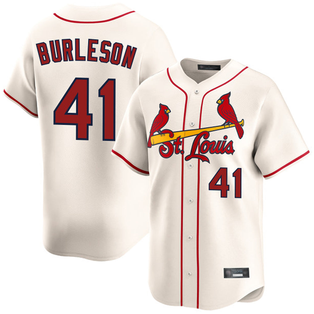 Jamed St. Louis Cardinals #41 Alec Burlesona Player Cream Home Limited Stitched Jerseys
