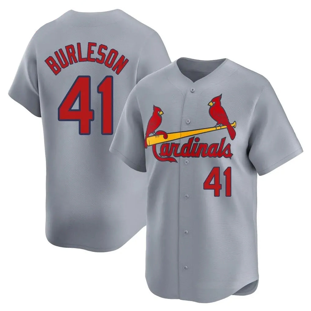 Jamed St. Louis Cardinals #41 Alec Burlesona Player Gray Home Limited Stitched Jerseys