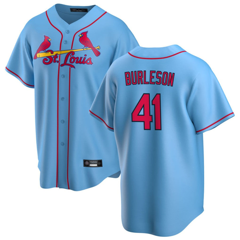 Jamed St. Louis Cardinals #41 Alec Burlesona Player Light Blue Home Game Stitched Jerseys