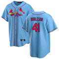 Jamed St. Louis Cardinals #41 Alec Burlesona Player Light Blue Home Game Stitched Jerseys