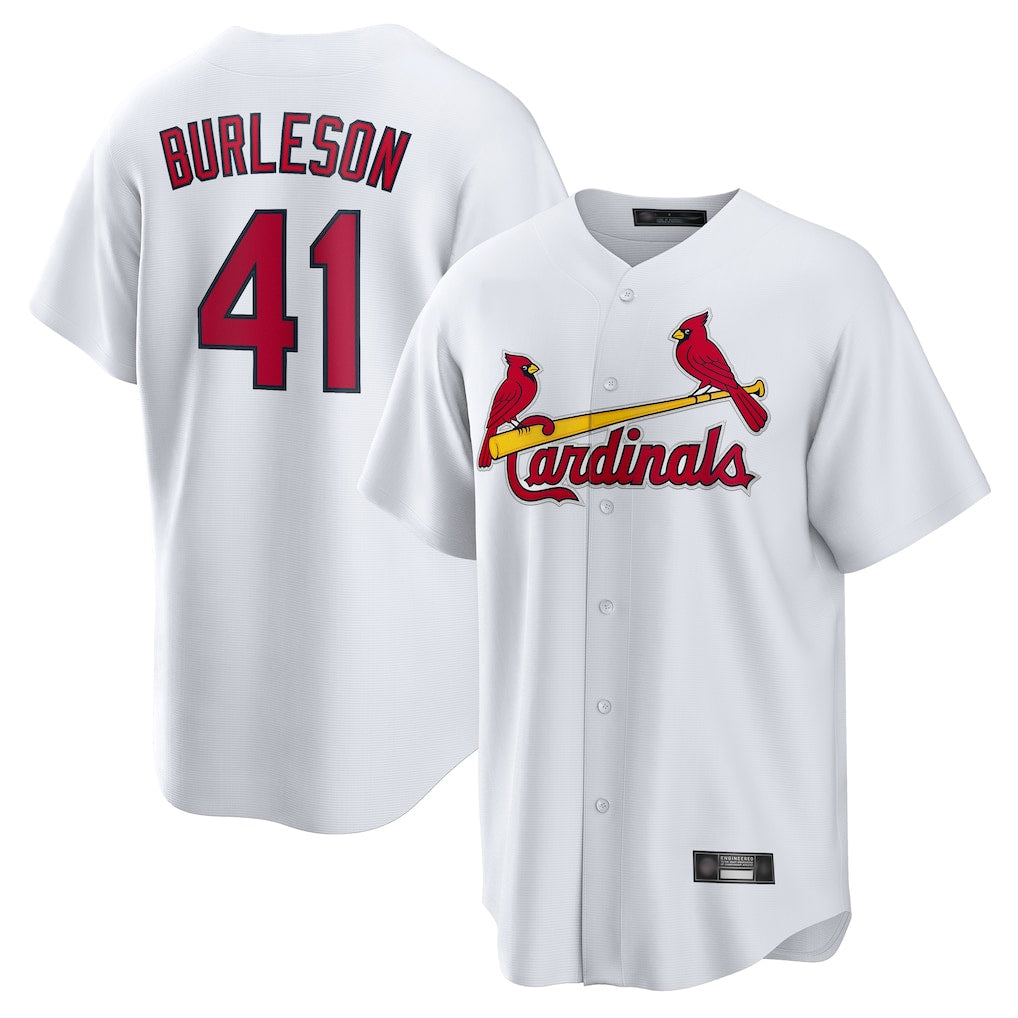 Jamed St. Louis Cardinals #41 Alec Burlesona Player White Home Game Stitched Jerseys