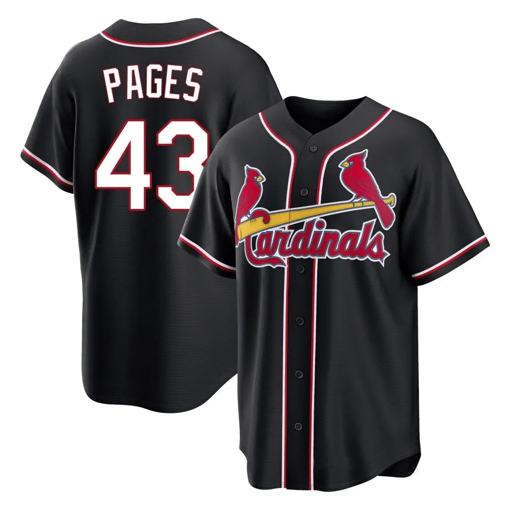 Jamed St. Louis Cardinals #43 Pedro Pages Player Black Carbon Fashio Game Stitched Jerseys