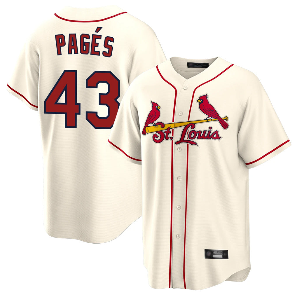 Jamed St. Louis Cardinals #43 Pedro Pages Player Cream Home Game Stitched Jerseys