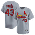 Jamed St. Louis Cardinals #43 Pedro Pages Player Gray Home Limited Stitched Jerseys