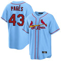 Jamed St. Louis Cardinals #43 Pedro Pages Player Light Blue Home Game Stitched Jerseys