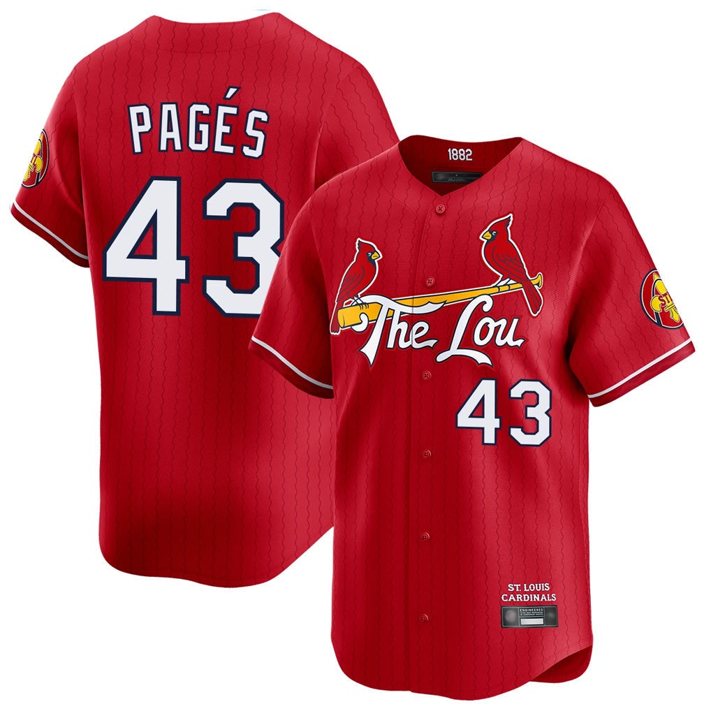 Jamed St. Louis Cardinals #43 Pedro Pages Player Red City Connect Limited Stitched Jerseys