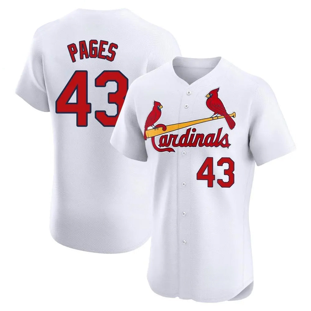 Jamed St. Louis Cardinals #43 Pedro Pages Player White Home Limited Elite Stitched Jerseys