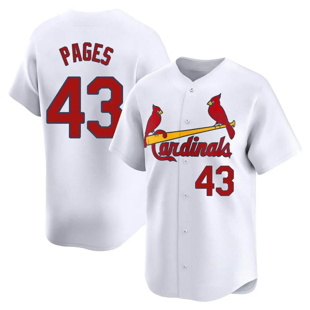Jamed St. Louis Cardinals #43 Pedro Pages Player White Home Limited Stitched Jerseys