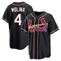 Jamed St. Louis Cardinals #4 Yadier Molina Player Black Carbon Fashio Game Stitched Jerseys