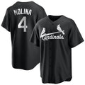Jamed St. Louis Cardinals #4 Yadier Molina Player Black City Connect Home Limited Stitched Jerseys