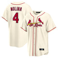 Jamed St. Louis Cardinals #4 Yadier Molina Player Cream Home Game Stitched Jerseys