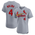 Jamed St. Louis Cardinals #4 Yadier Molina Player Gray Home Limited Elite Stitched Jerseys