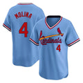 Jamed St. Louis Cardinals #4 Yadier Molina Player Light Blue City Connect Home T-shirt Stitched Jerseys
