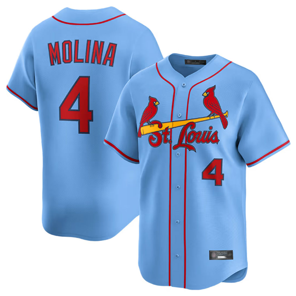 Jamed St. Louis Cardinals #4 Yadier Molina Player Light Blue Home Limited Stitched Jerseys