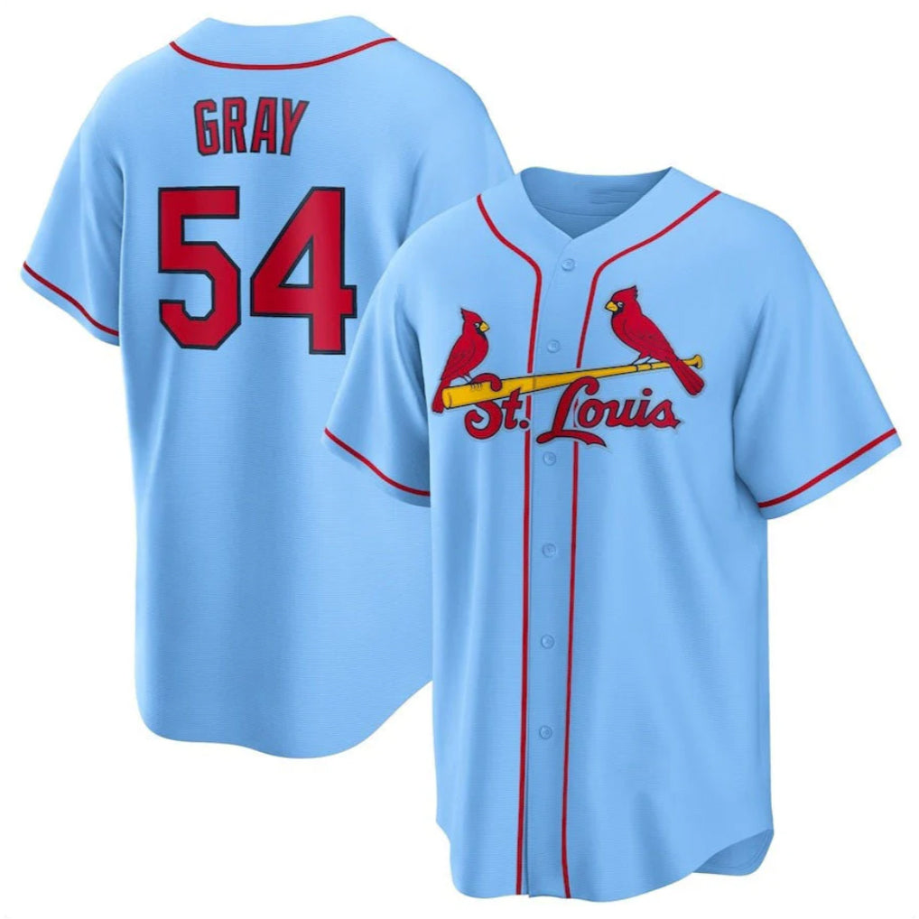 Jamed St. Louis Cardinals #54 Sonny Gray Player Light Blue Home Game Stitched Jerseys