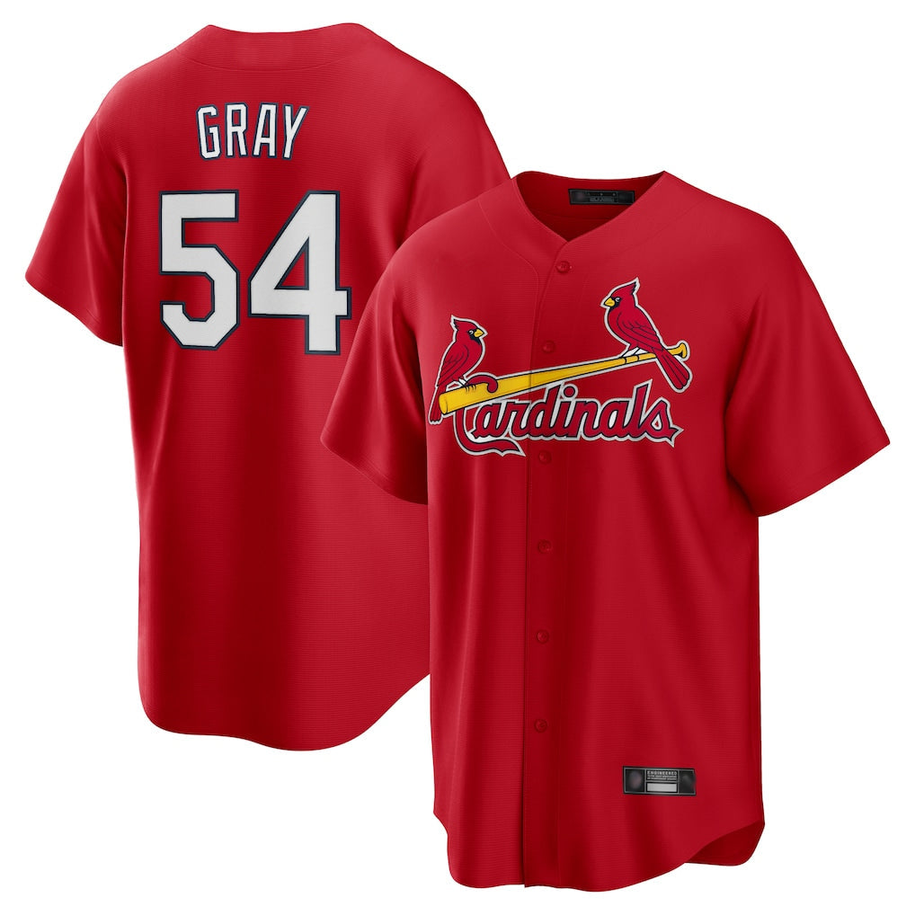Jamed St. Louis Cardinals #54 Sonny Gray Player Red Home Game Stitched Jerseys