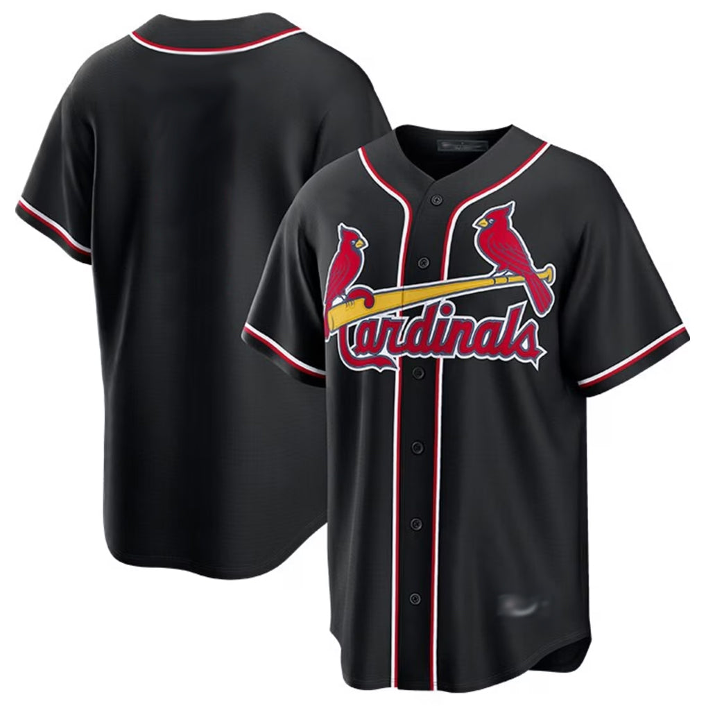 Jamed St. Louis Cardinals Blank Player Black Replica Carbon Fashion Stitched Jerseys