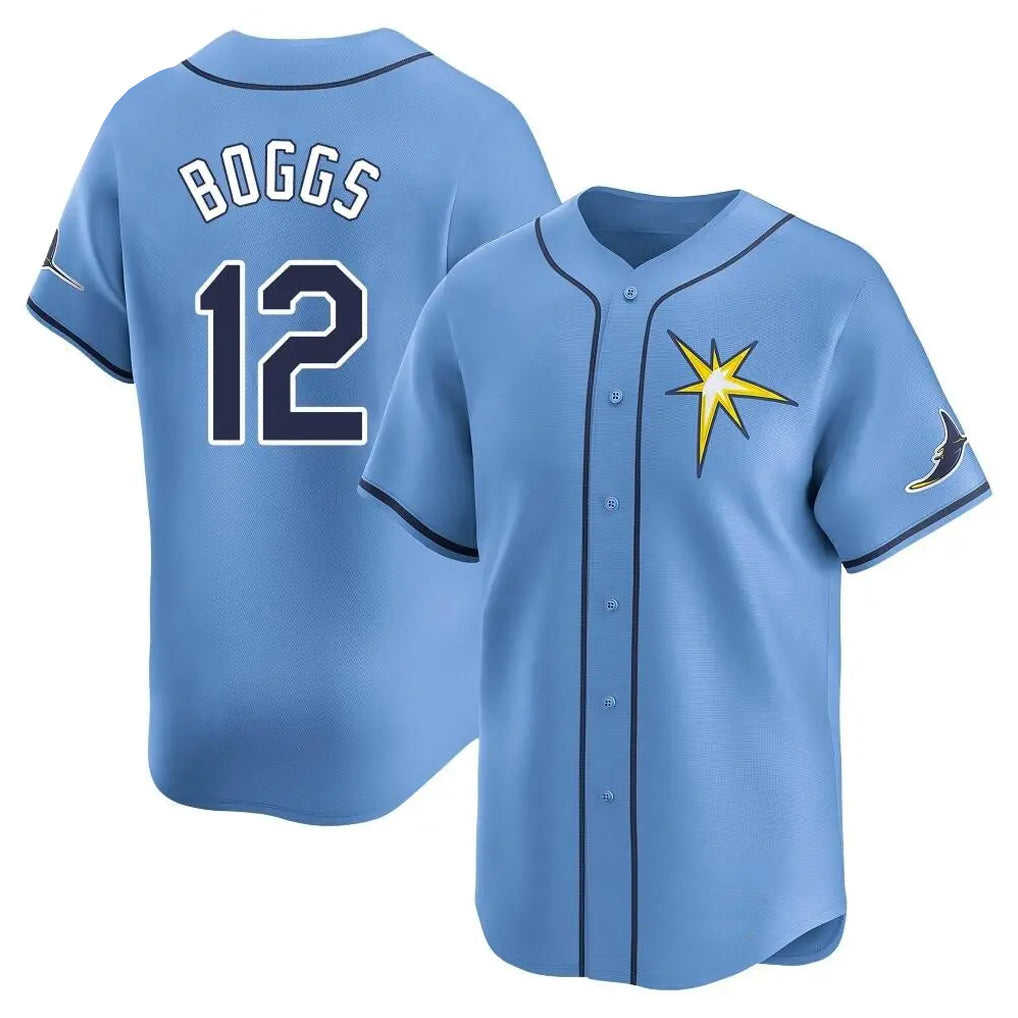 Jamed TB.Rays #12 Wade Boggs Player Light Blue Home Limited Stitched Jerseys