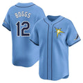 Jamed TB.Rays #12 Wade Boggs Player Light Blue Home Limited Stitched Jerseys