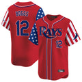 Jamed TB.Rays #12 Wade Boggs Player Red 2025 Independence Day Vapor Premier Limited Stitched Jerseys