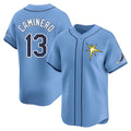 Jamed TB.Rays #13 Junior Caminero Player Light Blue Home Limited Stitched Jerseys