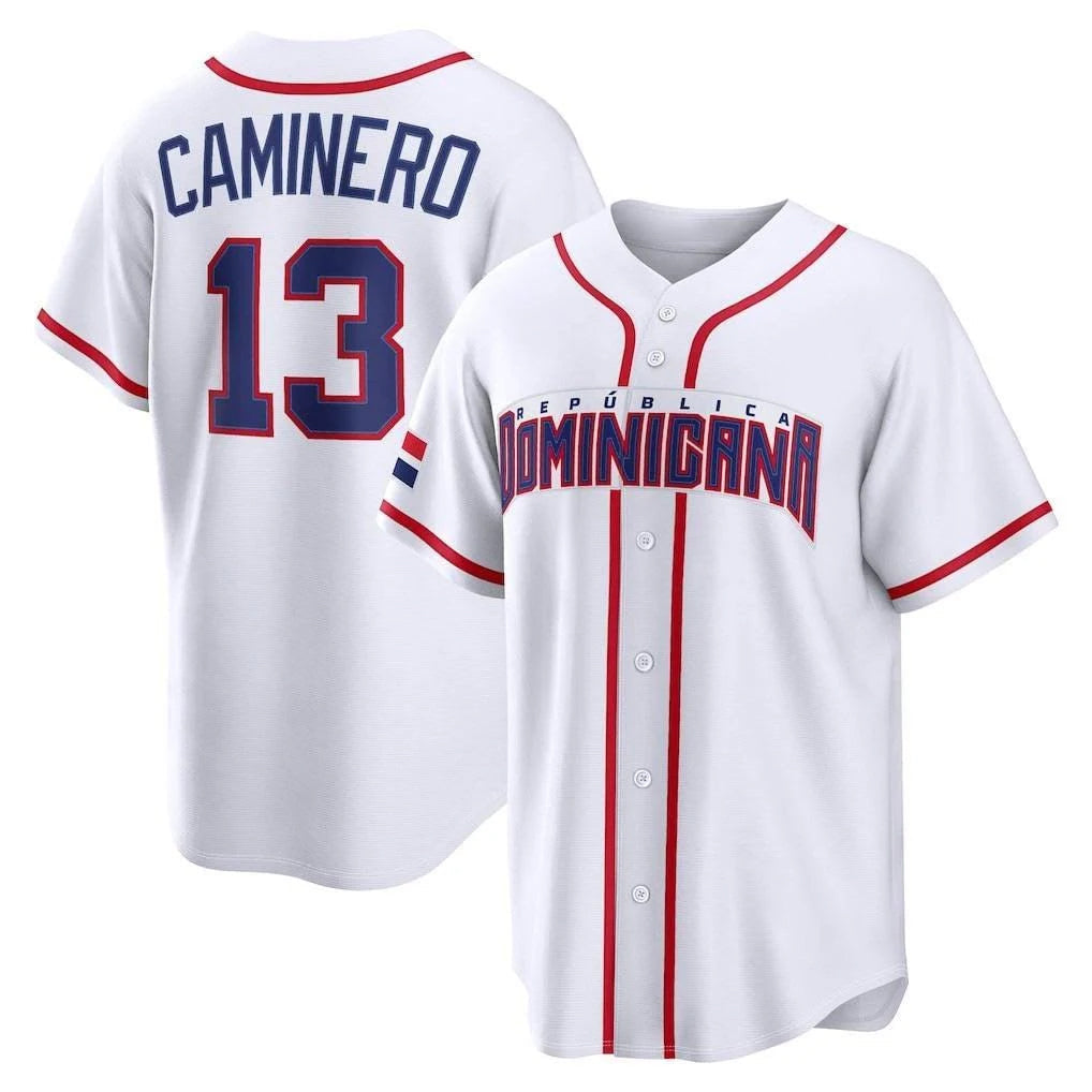 Jamed TB.Rays #13 Junior Caminero Player White 2026 World Classic Limited Stitched Jerseys