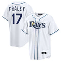 Jamed TB.Rays #17 Jake Fraley Player White Home Game Stitched Jerseys