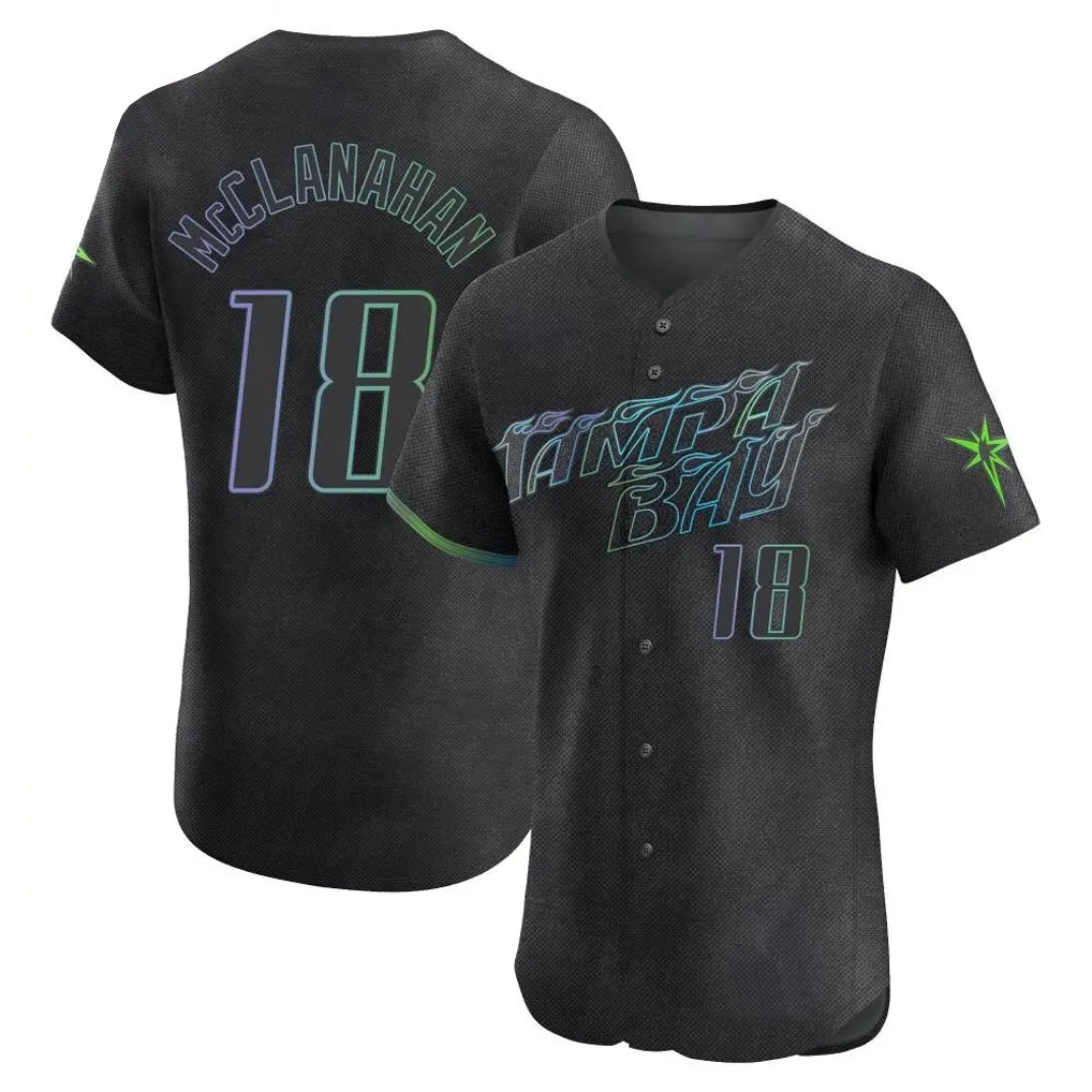 Jamed TB.Rays #18 Shane McClanahan Player Black City Connect Home Limited Elite Stitched Jerseys