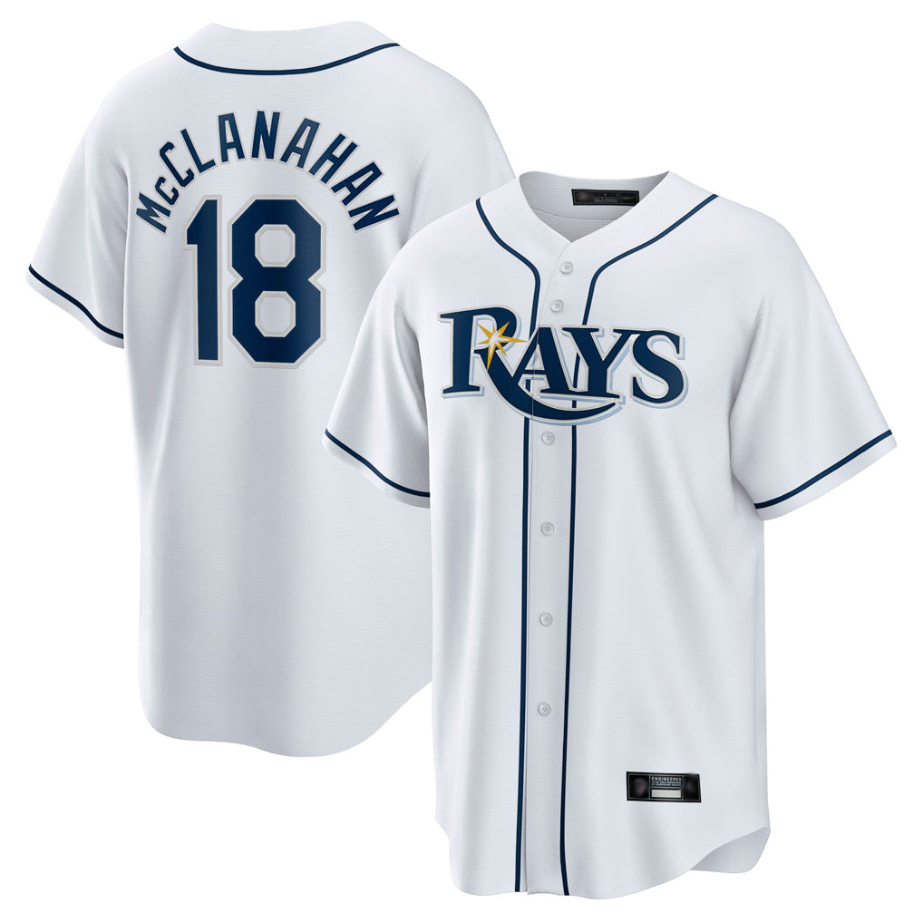 Jamed TB.Rays #18 Shane McClanahan Player White Home Game Stitched Jerseys