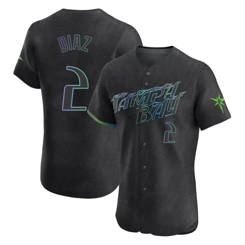 Jamed TB.Rays #2 Yandy Diaz Player Black City Connect Home Limited Elite Stitched Jerseys