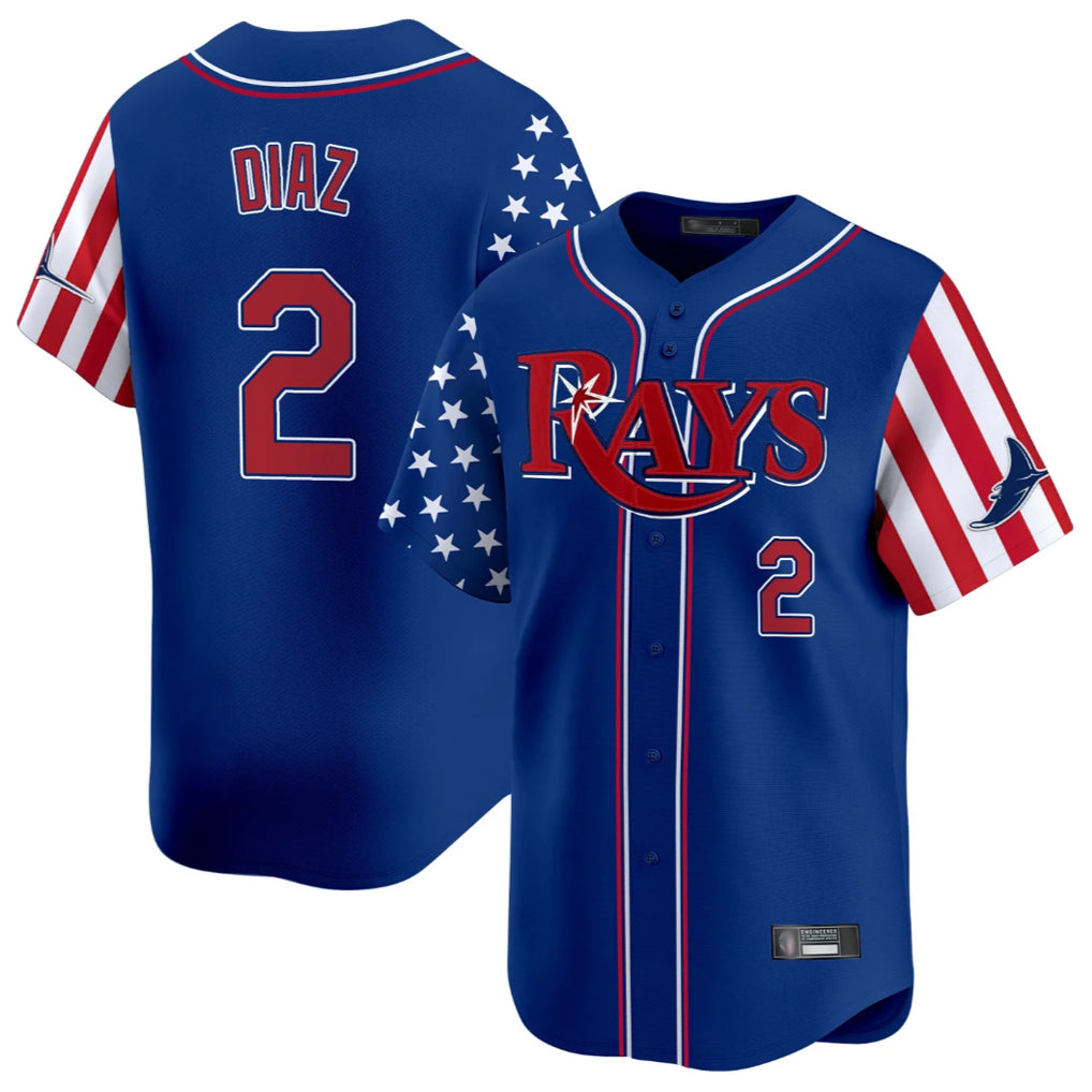 Jamed TB.Rays #2 Yandy Diaz Player Royal 2025 Independence Day Vapor Premier Limited Stitched Jerseys