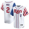 Jamed TB.Rays #2 Yandy Diaz Player White 2025 Independence Day Vapor Premier Limited Stitched Jerseys