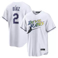 Jamed TB.Rays #2 Yandy Diaz Player White City Connect Home Stitched Jerseys