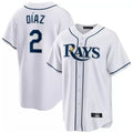 Jamed TB.Rays #2 Yandy Diaz Player White Home Game Stitched Jerseys