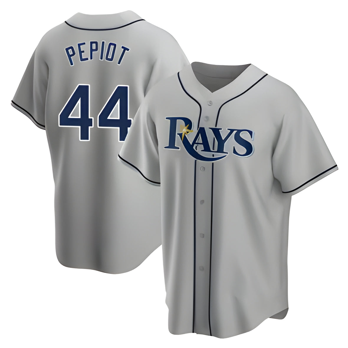 Jamed TB.Rays #44 Ryan Pepiot Player Gray Home Game Stitched Jerseys