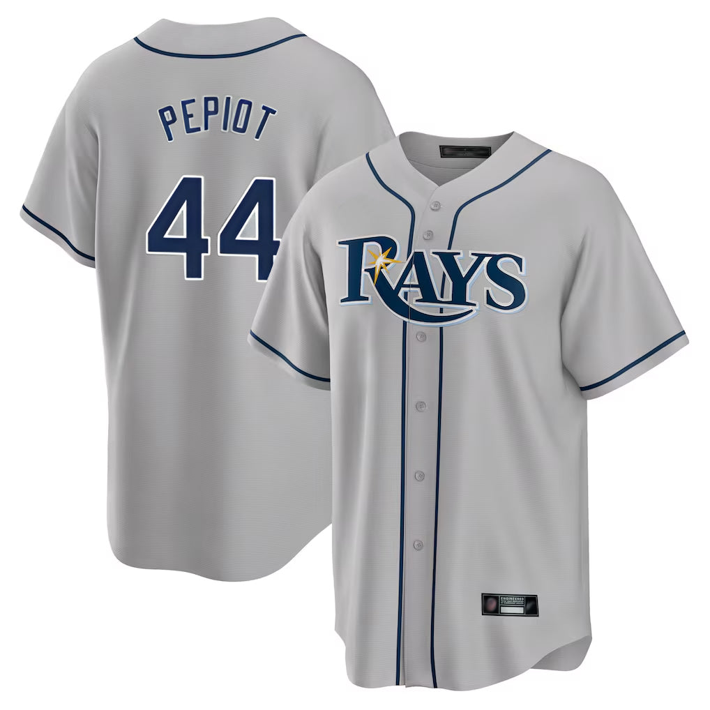 Jamed TB.Rays #44 Ryan Pepiot Player Gray Home Limited Stitched Jerseys