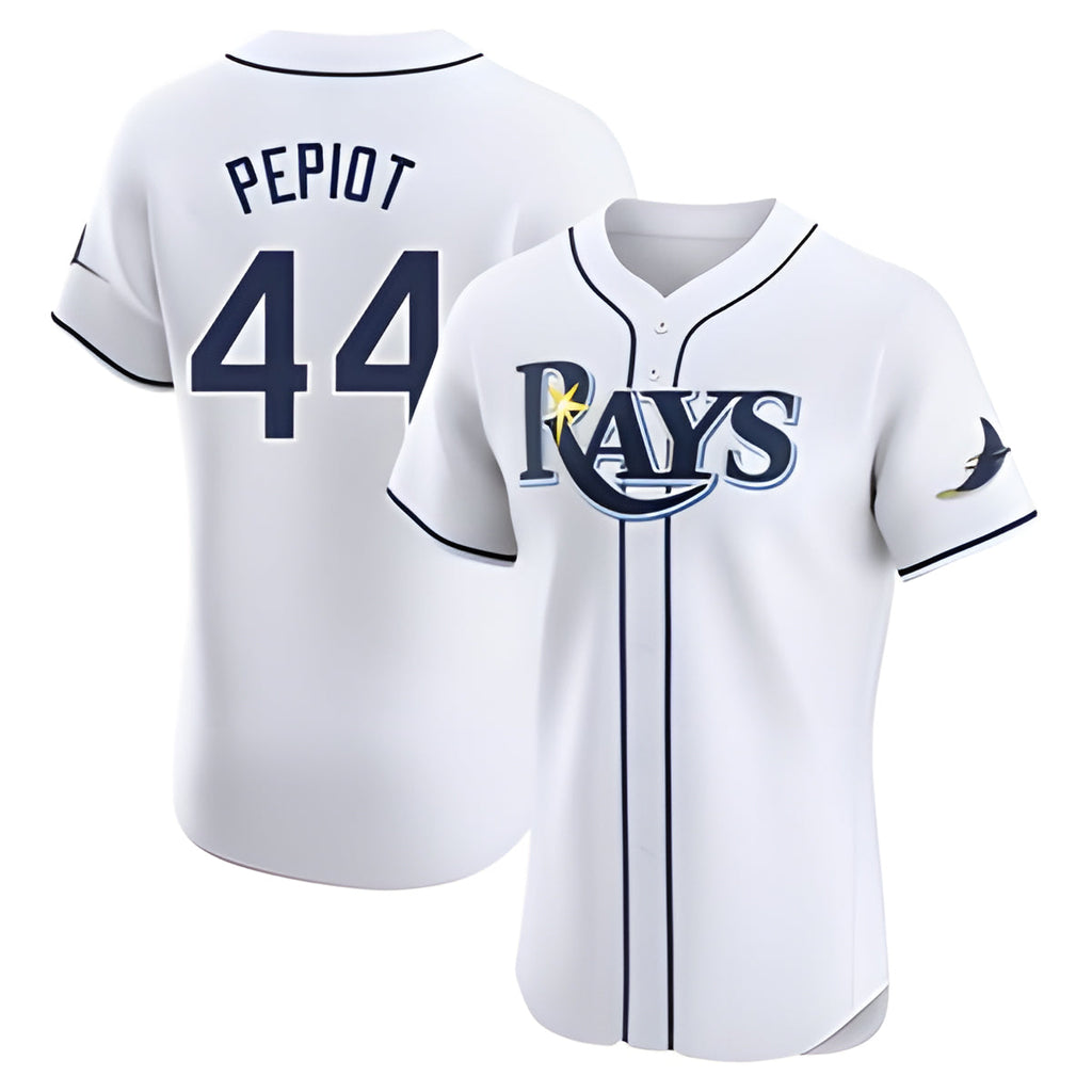Jamed TB.Rays #44 Ryan Pepiot Player White Home Limited Elite Stitched Jerseys