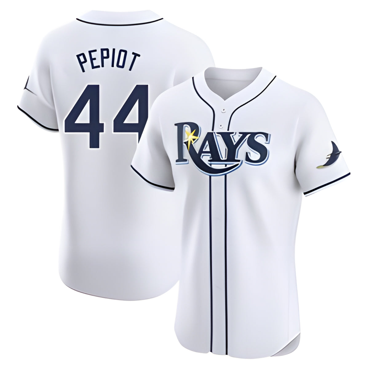 Jamed TB.Rays #44 Ryan Pepiot Player White Home Limited Elite Stitched Jerseys